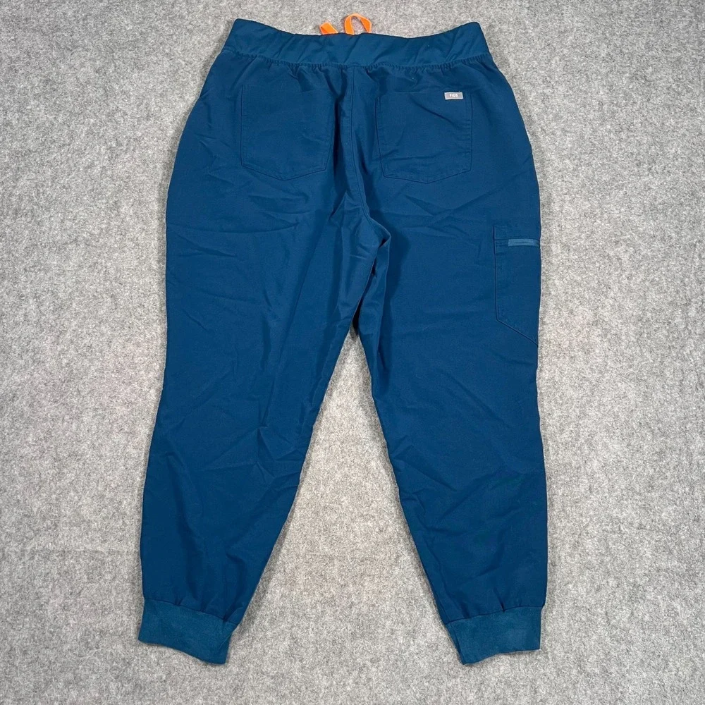 Figs Teal Orange High Waisted Zamora Jogger Scrub Pants‎ Women's Size XL Petite